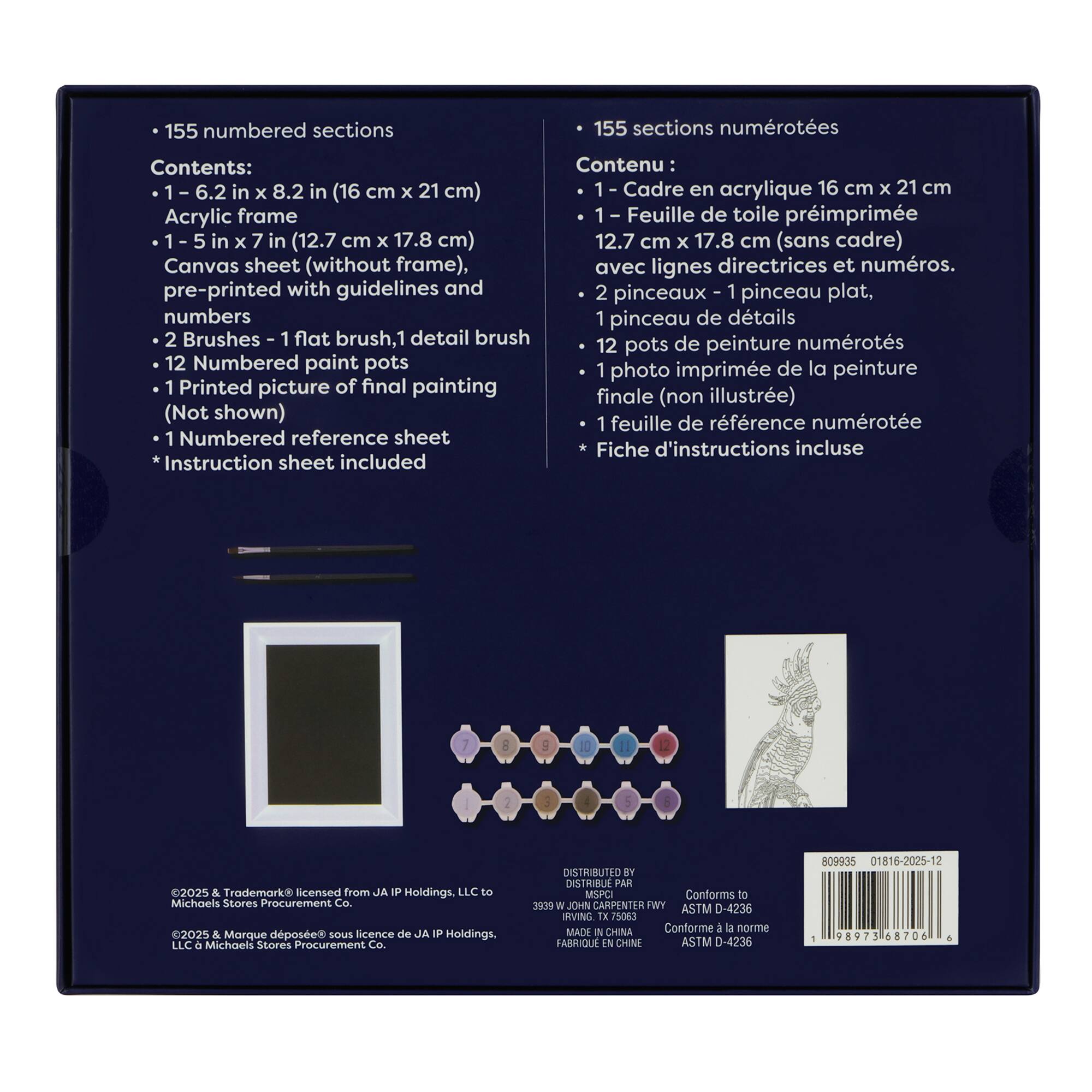 Jonathan Adler x Michaels 5" x 7" Cockatoo Paint-By-Number Framed Kit